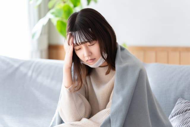 インフルエンザに感染した女性